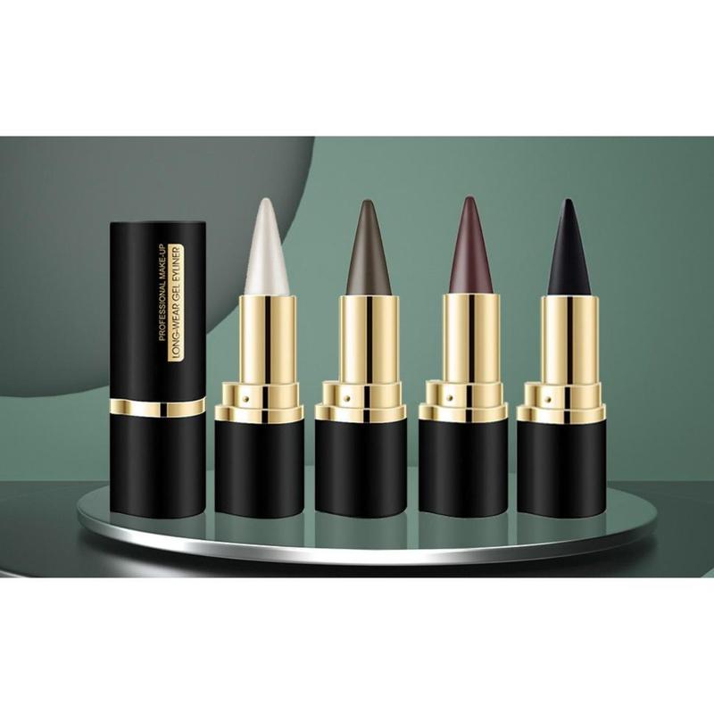 2pcs Black Gel Eyeliner Pencil, eyeshadow natural black eyeliner cream waterproof smudge proof, eye liner black smoky eyeshadow palette stick crayon, Goth Halloween Makeup, Lipliner Flawless - Smooth, Multicolor, Gift, Cosmetic