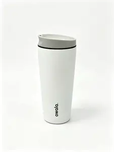 Owala 20oz Minimalist Solid White Owala Style Insulated Travel Coffee Tumbler, Spill Proof Sip Lid Stainless Steel Mug, Cup Holder Friendly Reusable Thermal Cup