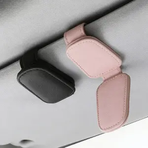 Sunglass Holder for Car, Universal Magnetic Glasses Holder Visor Sunglass Clip Visor Clips, Car Visor Organizer Accessories for Men and Women (1, Black and Pink)