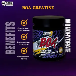 BOA Creatine Monohydrate - Unflavored Powder 300GM, Per Serv (5g) - BOA Creatine Monohydrate, 60 Servings