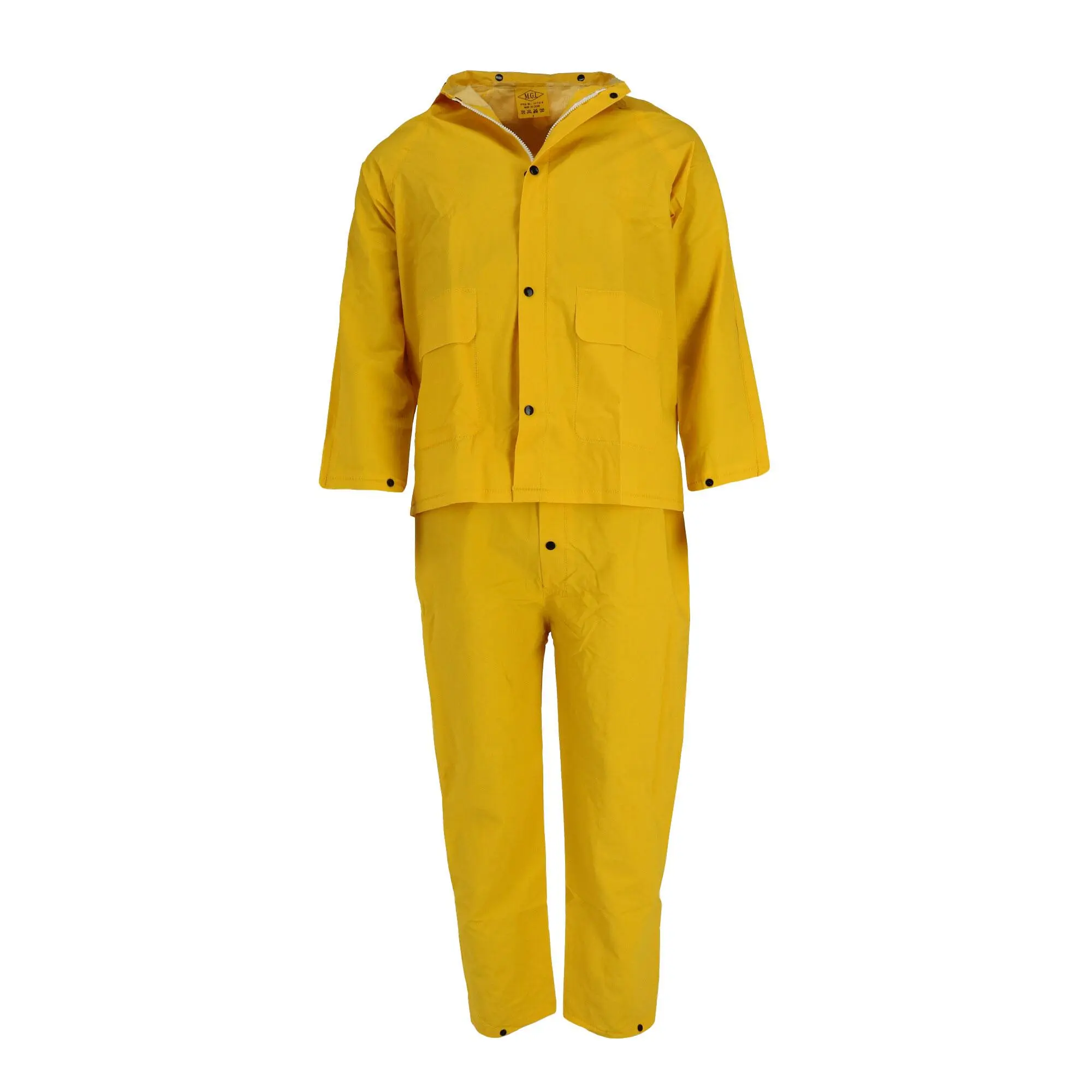Tuff Grip Men's 3 Piece Overall Pants and Jacket Rain Suit with Hood, Rain Jackets