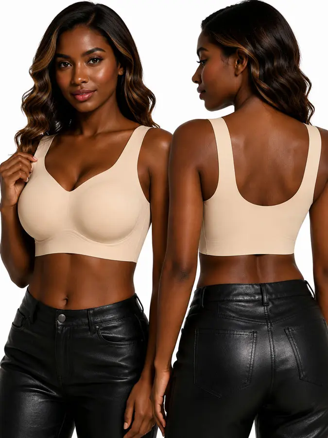 Jelly Bras Women Seamless Lift Bra Wireless Push Up No Underwire Full Coverage Plus Bras Comfort Supportive Sports T-Shirt Bra