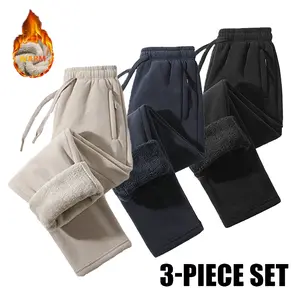 Uni sex fleece lined sweatpants with a brushed interior, flat front cut, zippered pockets, loose fit, perfect for lounging at home/ morning runs/ camping out in the cold Durable Unisex Polyester Casual Pants mensthermal pants