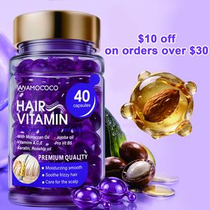 Save $10 on $30! Vitamin Hair Capsules — infused with Rosehip Oil and Argan Oil to deeply nourish your hair. No-rinse, dry/wet use. Leaves hair smooth, shiny, and resilient. Carry one daily and replenish hair anytime.