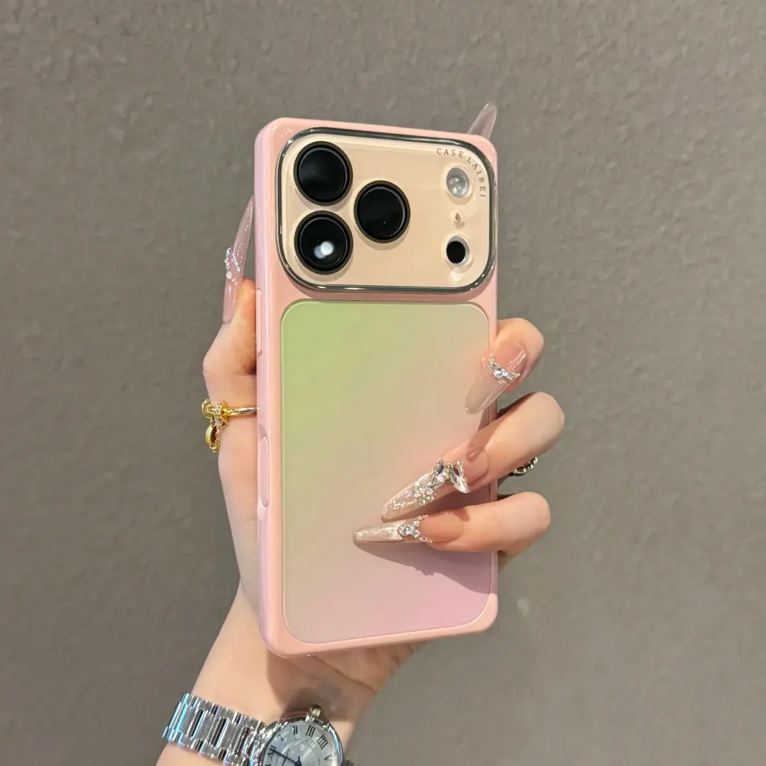 Gradient Color-Blocking Square Smartphone Case - TPU Plastic & ABS Customized Mobile Phone Accessory with Shockproof Layer, Full Protection, Anti-Drop for iPhone 17 Pro Max, 16 Pro, 15, 14, Accessories, Polycarbonate