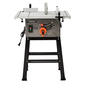 10 Inch 15A Multifunctional Table Saw with Stand & Push Stick, 5000RPM Portable Benchtop Saw, 90° Cross Cut & 0-45° Miter Cut, Adjustable Blade Height for Woodworking