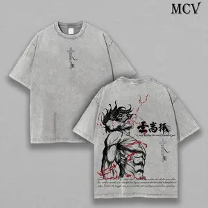 Eren Yeager Tee – Attack on Titan Vintage Washed Oversize T-Shirt