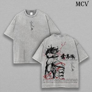 Eren Yeager Tee – Attack on Titan Vintage Washed Oversize T-Shirt Oversized Apparel