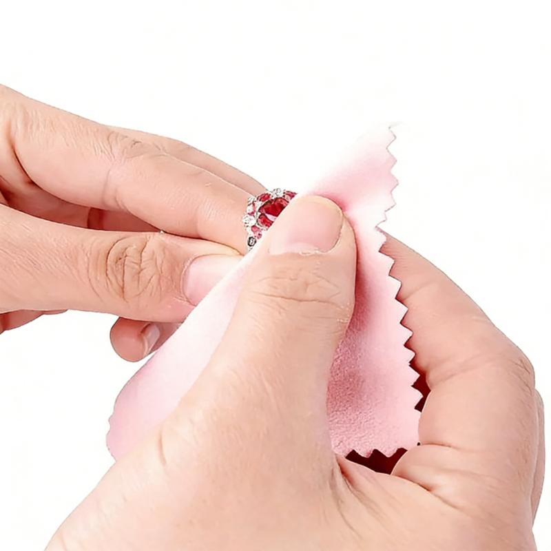 50/100 Pcs/Set Silver Polishing Cloth，Jewelry Cleaning Cloth，Tarnish Remover，Anti-Tarnish，Sterling Silver/Gold/Platinum，Jewelry/Watch/Coins，Microfiber，8x8cm，Restores Shine，Small Jewelry Cleaning Cloth，Jewelry Care Hack