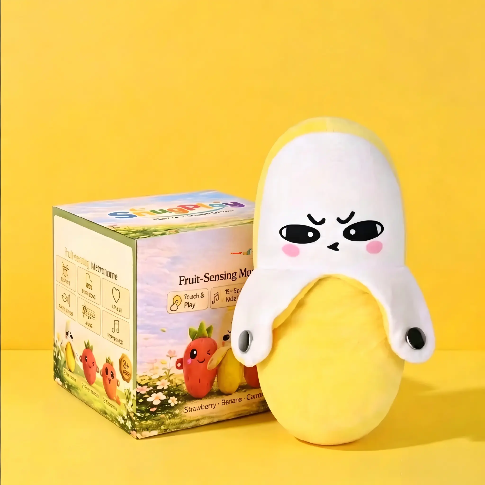 Strawberry interactive Music Plush Toy Set -Banana,Strawberry & Carrot Electric Plush Toys forParent-Child Interaction, Couples & FriendsPrank Toy, Valentine's Day & Easter Party FunGift for Kids & Adults stuffed animals cute girlygifts
