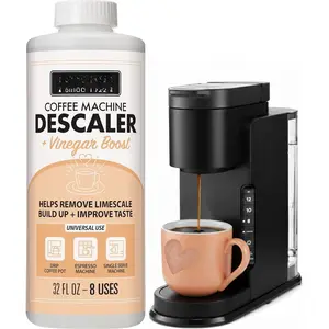 Coffee Machine Descaler Descaling Solution - 32 Fl. Oz. (8 Uses) Compatible with ,,,Delonghi,   - Espresso Coffee Maker Cleaner, Limescale Remover
