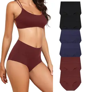 LEVAO High Waisted Seamless Underwear for Women No Show Full Coverage Briefs Stretchy Invisible Panties 6Pack S-XXL