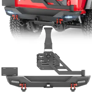 【Yzona】Off Road Steel Rear Bumper Compatible with 2018-2025 Jeep Wrangler JL JLU with LED Lights