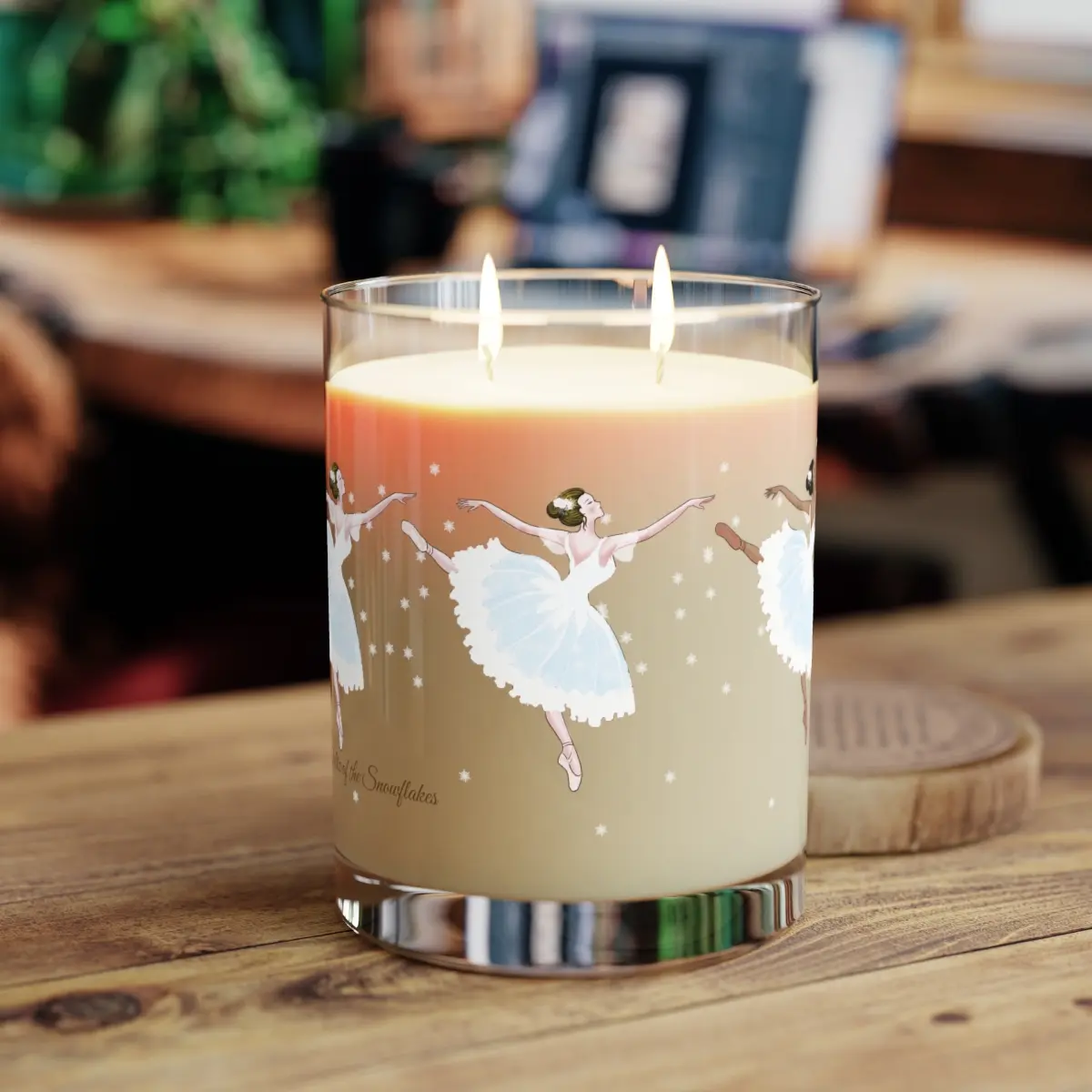 The Magic of the Nutcracker Ballet - Waltz of the Snowflakes-  Fig and White Tea Premium 100 % Soy Wax Scented Candle - Full Glass, 11oz Fragrance Gift vegan candles