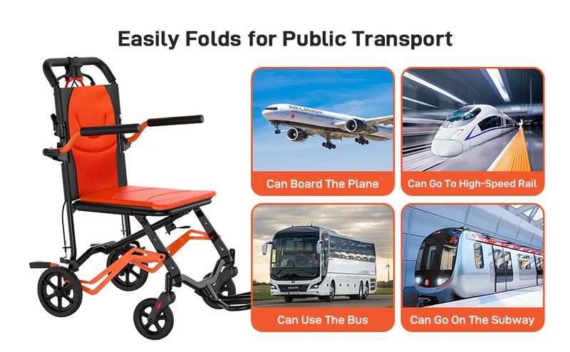 GARVEE Ultra Lightweight Folding Transport Chair with Locking Handbrake, Removable Flip Armrests, Aluminum Alloy Frame, Swinging Footrests, Supports 220 lbs, Ideal for Indoor & Outdoor Use GARVEE Ultra Lightweight Folding Transport Chair with Locking Handbrake, Removable Flip Armrests, Aluminum Alloy Frame, Swinging Footrests, Supports 220 lbs, Ideal for Indoor & Outdoor Use