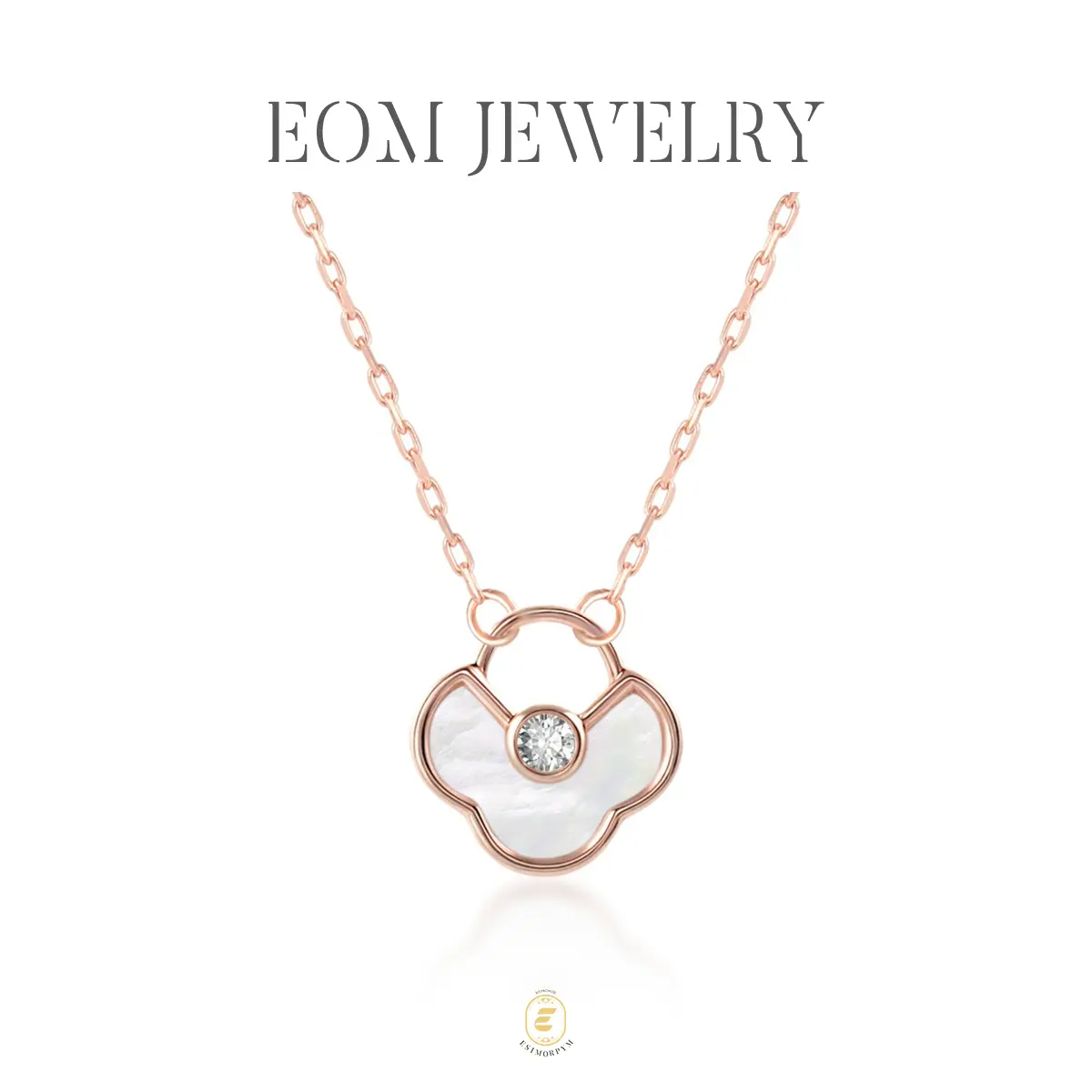 Moissanite Rose Aura Four-Leaf Clover Pendant Necklace Silver-Plated Valentine's Day Wedding Engagement Anniversary Romantic Elegant Gift Daily Wear