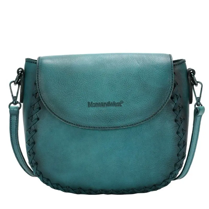 Montana West Genuine Leather Uniquely Crafted Small Crossbody Bag w/ Whipstitch Detail