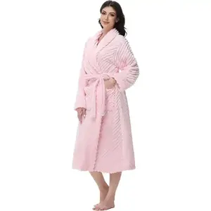 Premium Robes for Women-Super Soft Cozy Fleece Long Bathrobe