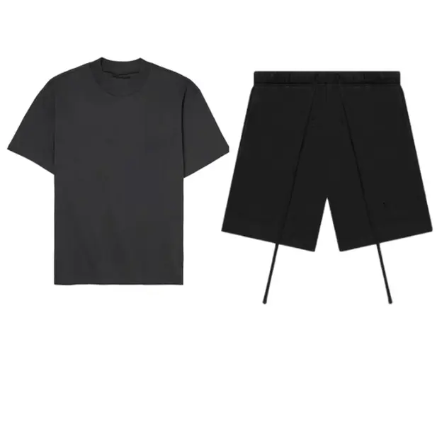 Men's 2-Piece Classic Casual Matching Outfits Set - Short-Sleeve Plain T-Shirt, Simple Stylish Shorts Menswear Ensemble