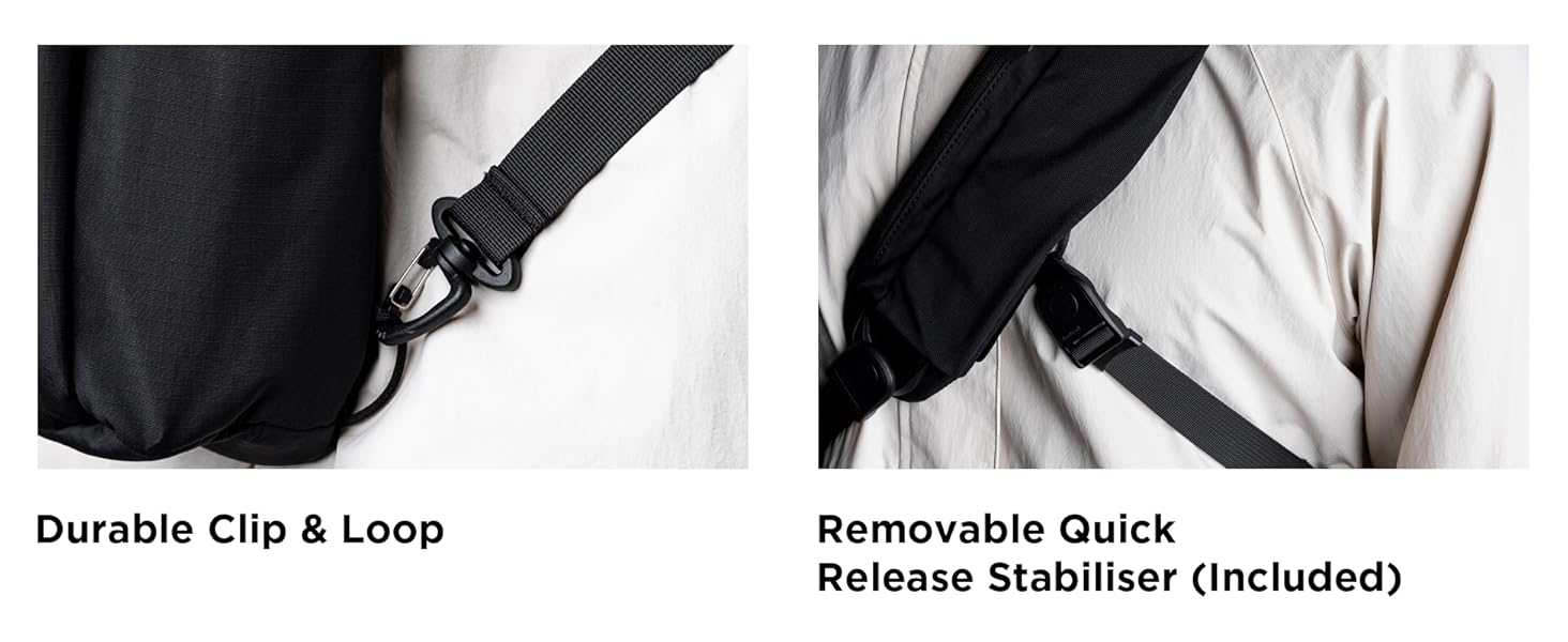 ALPAKA Metro Crossbody Left Shoulder 7.5L - Crossbody Bag Men,Sling Backpack - Fits 11" Tablet - Single Shoulder with YKK Zipper - Expandable Water Bottle Pocket - Phone Sleeve- Black Axoflux 210D