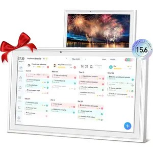 Digital calendar, 15.6 Inch Wifi Digital Calendar Chore Chart, 1920 * 1080P   screen Display for Family Meal Planner,Schedules, Photos, and Family Organization (15.6 inch) (White 15.6 inch)
