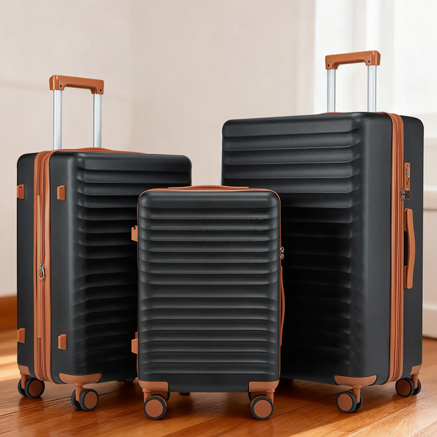 【SAIKIT】 3PCS luggage sets | PC Hard-Shell suitcases for travel 3PCS with TSA Lock & 360° Spinner Wheels Expandable Lightweight 20/24/28 Inch for Daily Use Business Trips Back to School-6042