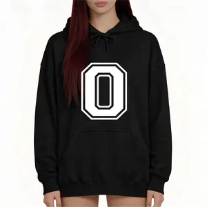 Varsity Alphabet Hoodie Featuring Letter O Monogram and Long Sleeves