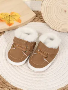 Boys' PU Velcro Design Walking Shoes, Soft Rubber Sole Anti-Slip Boots, Casual Baby Sneakers for Autumn Winter, 0-1 Year Old Kids Shoes, Walking Shoes Babies