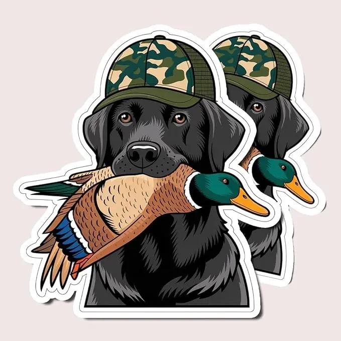 Black Lab Duck Hunting Sticker 2025, Waterproof Labrador Retriever Decal For Trucks, Laptops, Bottles, Coolers, Hunting Dog Vinyl Sticker Gift For Hunters, Fishermen And Outdoor Lovers
