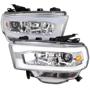 2019-2024 Dodge RAM 2500/3500/4500/5500 LED Tube Projector Headlights (Chrome Housing/Clear Lens)