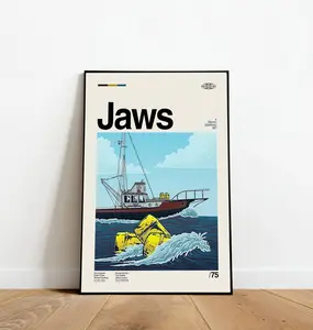 Jaws Minimalist Movie Poster - Retro Movie Poster / Bedroom Posters/Livingroom Decor Poster TTM3L-66