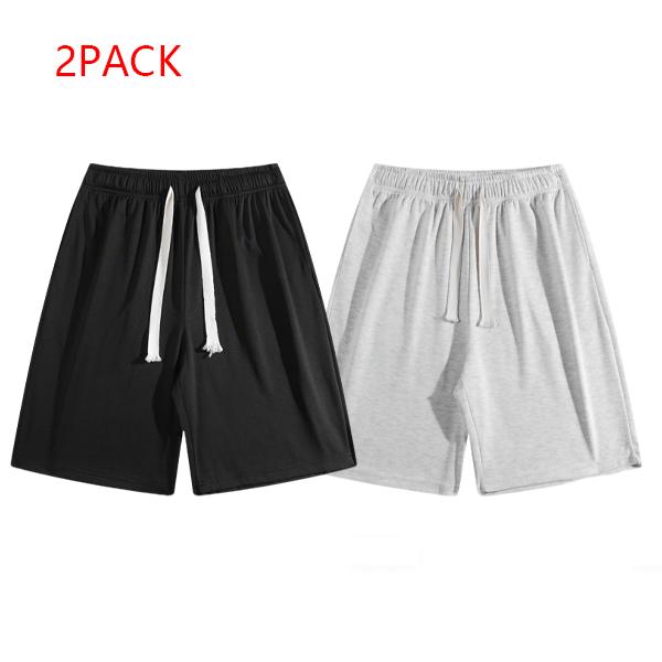 Men's 2PACK Casual Sweat Shorts, Soft Comfy Summer Lounge Shorts, Breathable Gym Daily Wear Streetwear