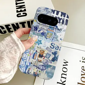 Vintage Collage Pattern Literary Film Case for Google Pixel 7 8 9 10 Pro 5G Shockproof Precise Hole Afternoon Tea New Style
