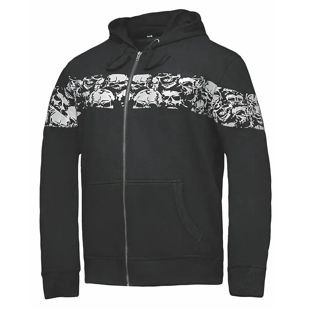 Ghost - Mens Reflective Skull Graphic Motorcycle Hoodie