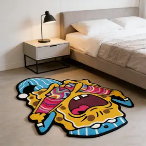 Cute Cartoon Character Print Carpet, Contemporary Plush Area Rug, Soft Rug for Living Room & Bedroom, Washable Home Decor, Creative Design for Apartments & Hotels, Modern Indoor Rug