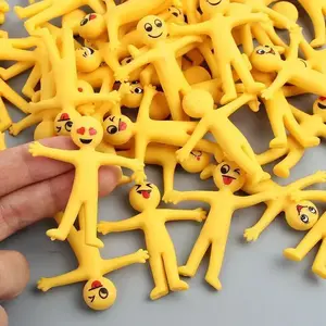 50pcs Soft rubber stress-relieving small toys, rubber people, elastic Minions, clown dolls, kindergarten rewards, small gifts, small presents