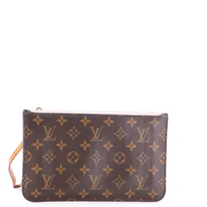 Pre-owned Louis Vuitton Canvas Coated Small Leather Goods Neverfull Pochette Monogram Canvas Large by Rebag