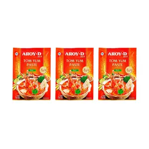 AROY-D Thai Tom Yum Soup Paste 50g x 3 Pack | Authentic Spicy Hot Pot Base | Thai Flavor