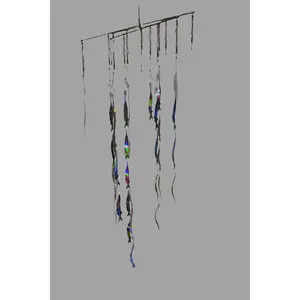 Ballyhoo Strip Fishing Dredge - Heavy Metal Arms - (67) Reflective Bait Fish