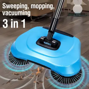 Push Brooms, 3-in-1 Multifunctional Hand Push Sweeper Set, Cleaning Power for Home, Dry and Wet Dual Use to Remove Trash, Hair, and Dust, with 3 High-Quality Microfiber Cloths, Ideal for Hardwood and Ceramic Tile Floors – A Must-Have Cleaning Tool