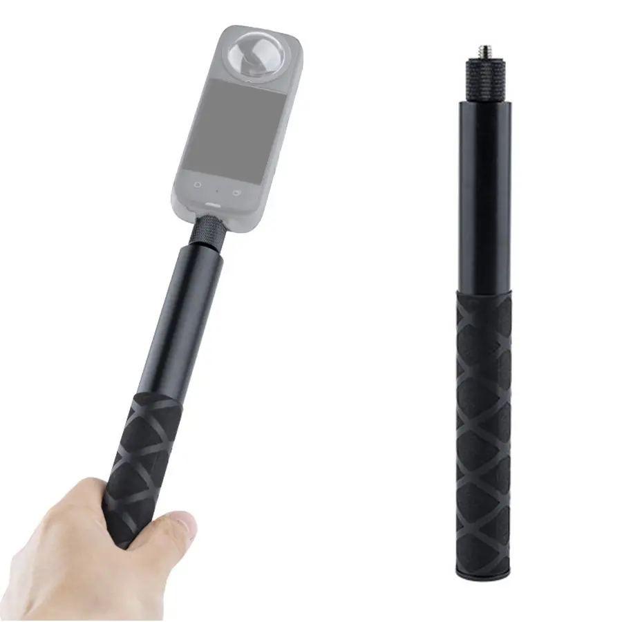 47.2" Invisible Selfie Stick for Insta360 X5/X4/GO3 DJI OSMO — Aviation aluminum 120 cm extension pole with auto-remove 360° technology