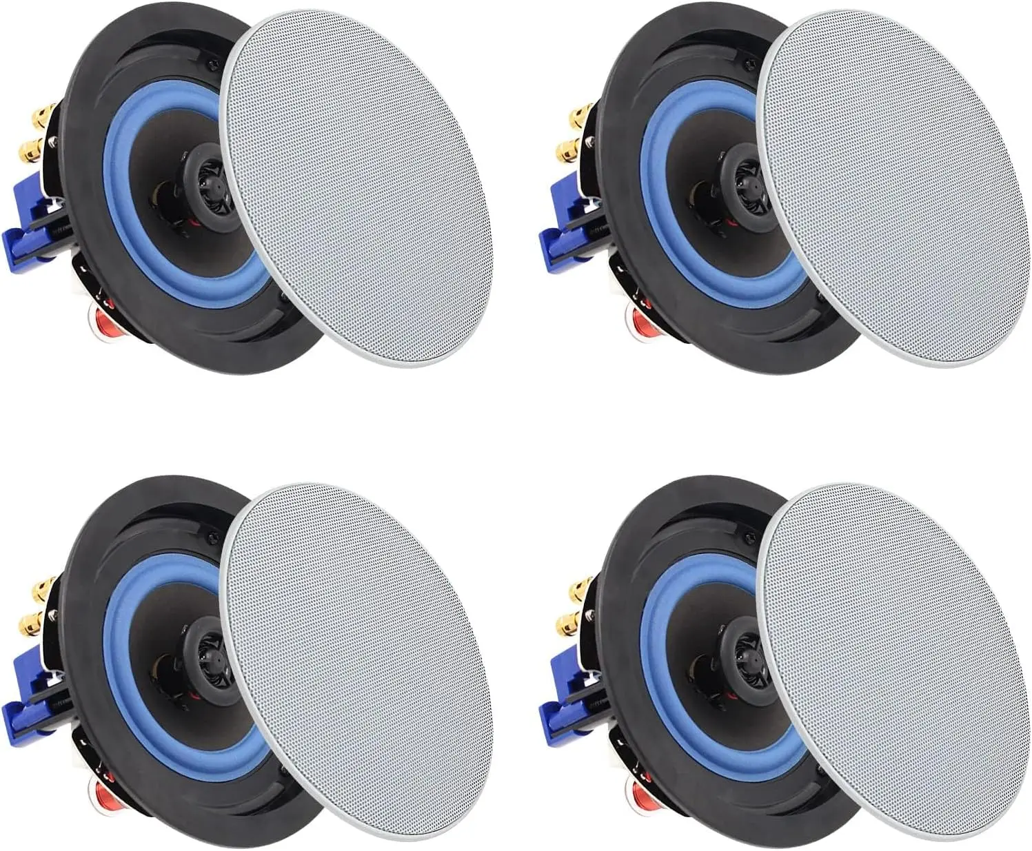 Herdio 4-inch 320-Watt 2-Way Bluetooth Recessed Ceiling Speaker Set, Perfect for Home Theater Systems, Living Rooms, Offices (4 Speakers) Mount Audio Smartphone