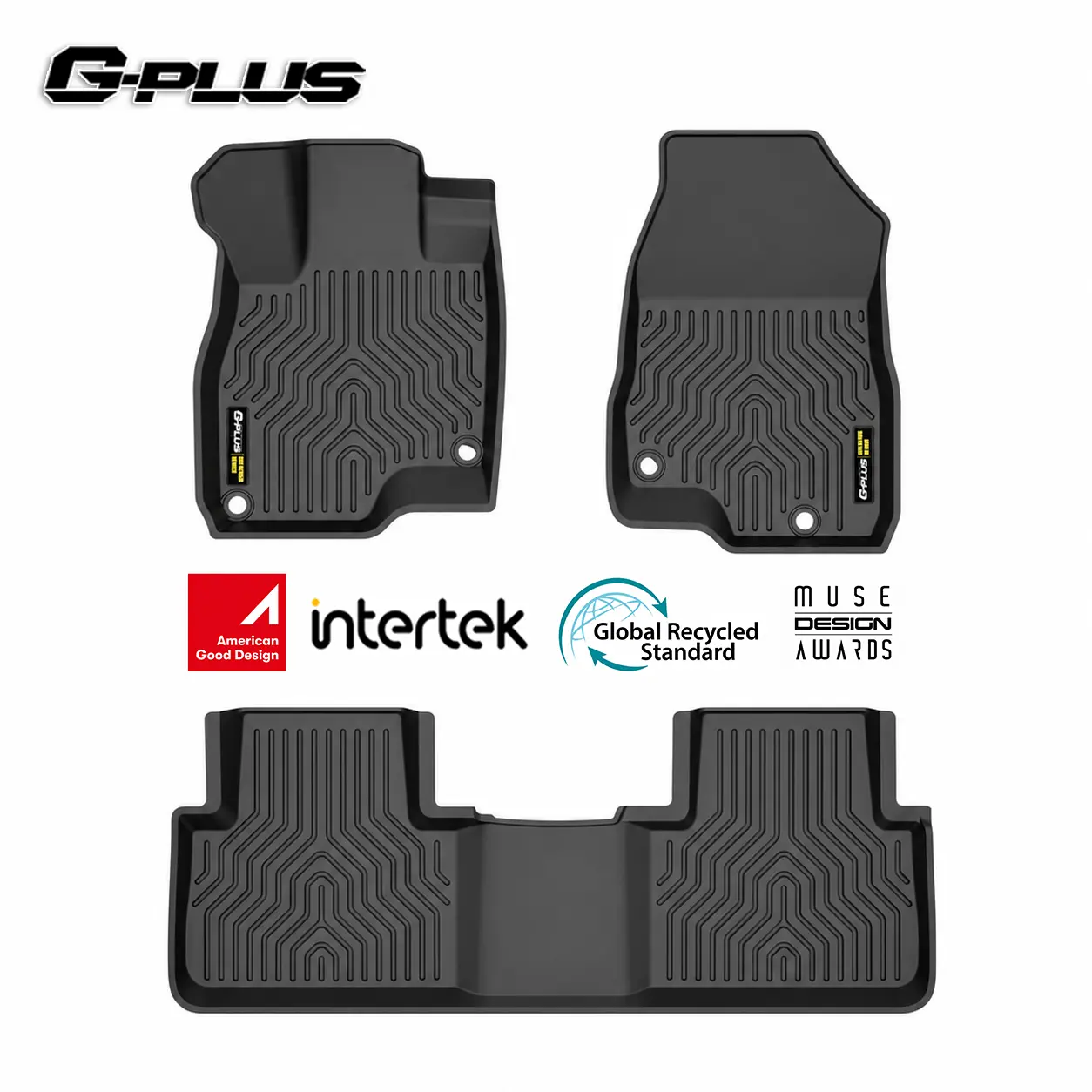 G-PLUS TPE Rubber Floor Mats & Cargo Liner Compatible with Acura RDX 2019-2025, Custom Fit, All Weather Protection, Non-Slip, Full Coverage, 1st & 2nd Row, Black, 3PCS