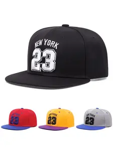2025 New Simple Creative Flat Edge Hat 23 NEW YORK Personalized Embroidered Hip Hop Hat Outdoor Leisure Sports Sunshade Hat Daily Life Commuter Decorative Hat Street Fashion Skateboarding Hat Unisex Baseball Hat
