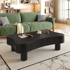42" Lift Top Coffee Table with Hidden Storage, Fluted Panel Center Table for Living Room, 5-Min Assembly