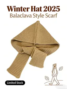 Flash Sale! [Versatile Warm Set] | Waffle Hooded Scarf Style | Unisex Skin-friendly Warm | Breathable Comfort | Daily Sports & Street Style | Soft Color Options
