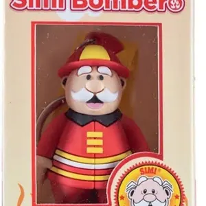 Llavero Keychain - Doctor Simi Bombero Red Uniform with Hat, Personalized Keychain Design, Includes "Simi Bombero" Logo, Mexico