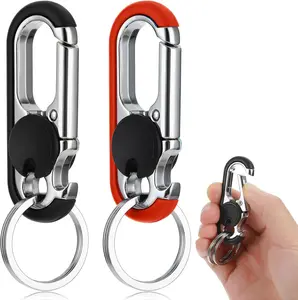 2PCS Mens Keychains for Car Keys Heavy Duty Key Ring, Multi-functional Bottle Opener Keychain for Men, Anti-Loss