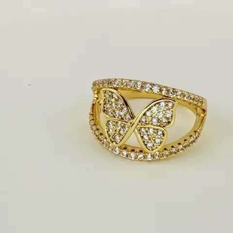 COD1024  Butterfly Ring with Zircon - Elegant Jewelry for Women, Versatile Wear, Ideal for Special Events & Everyday Use, Delicate & Beautiful Design