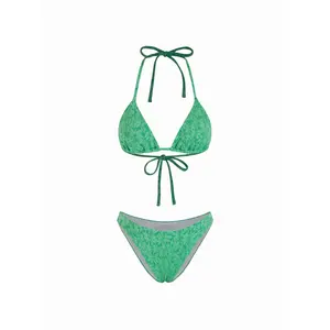 Cider Floral Lace Halter Neck Triangle Bikini Set SwimWeek